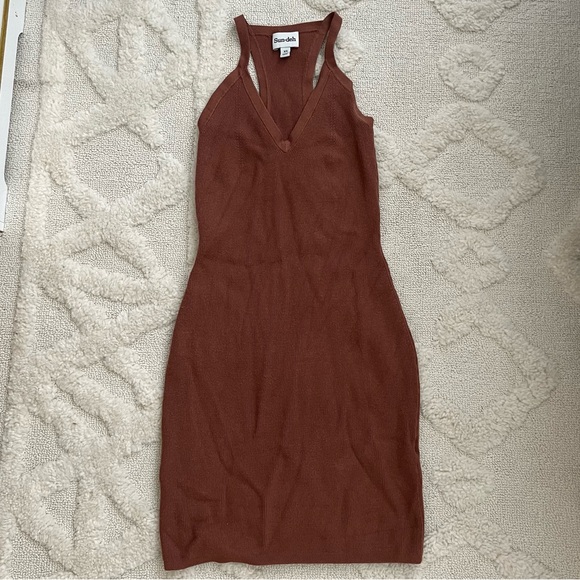 Aritzia Sun•deh Brown Sweater Bodycon Dress - Picture 4 of 6